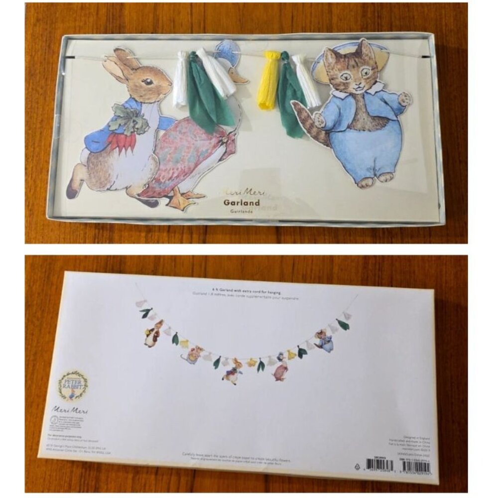NIP SEALED Meri Meri Peter Rabbit Garland 6 Feet+ Garland